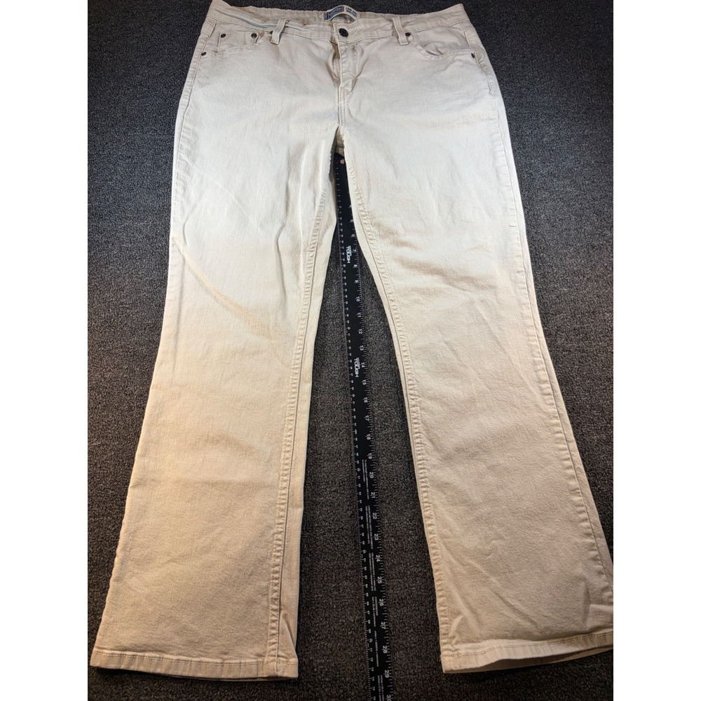 Signature by Levi Strauss Women 16 Tan Khaki Low Rise Bootcut Jeans Stretch - Picture 4 of 9